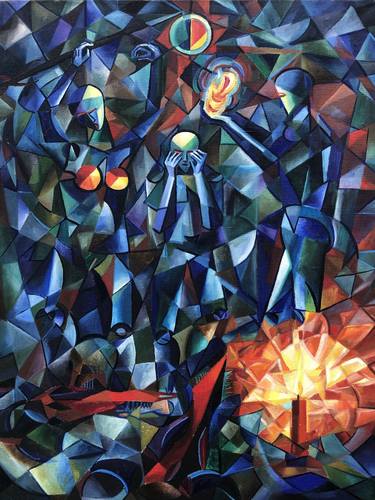 Original Cubism Abstract Paintings by Benjamin Ortleb