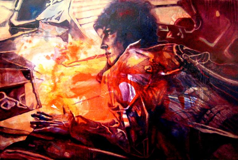 Original Abstract Cinema Painting by Benjamin Ortleb