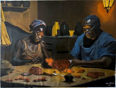 Original Family Painting by Benedict Okpala