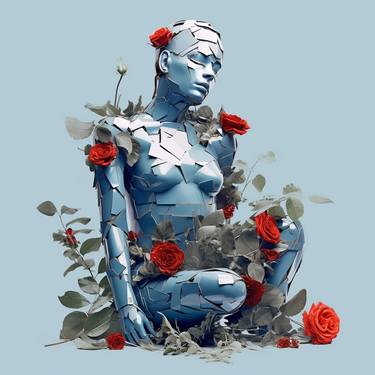 Original Pop Art Floral Digital by Adam Fine