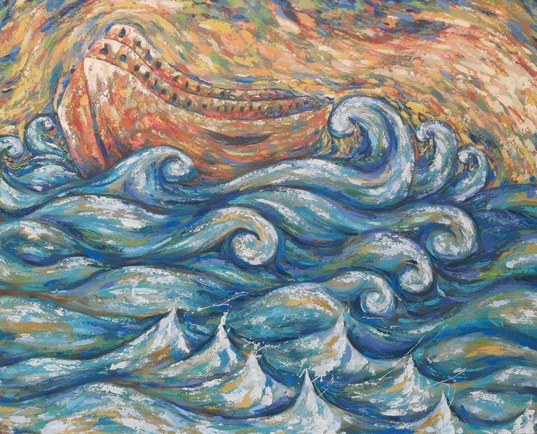 Original Abstract Expressionism Religion Painting by Wisnu Sasongko