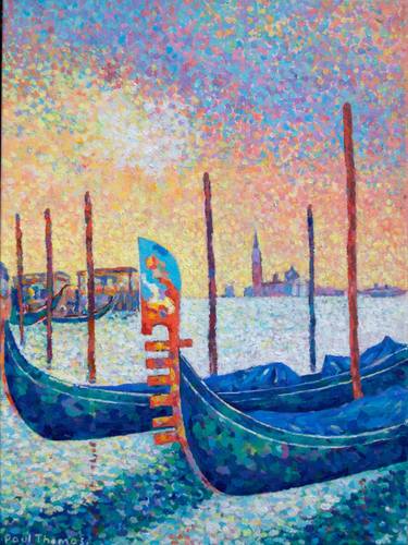Original Impressionism Boat Paintings by Paul Thomas