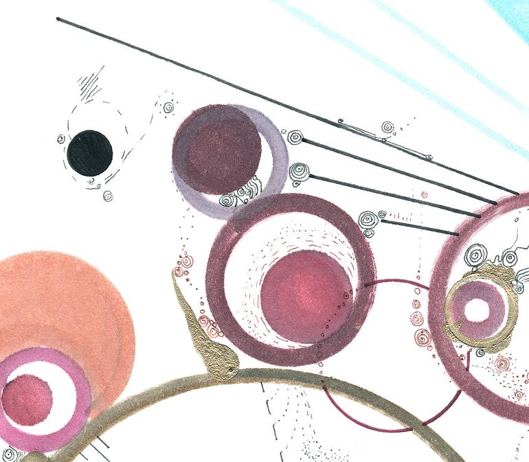Original Abstract Science/Technology Drawing by Regina Valluzzi