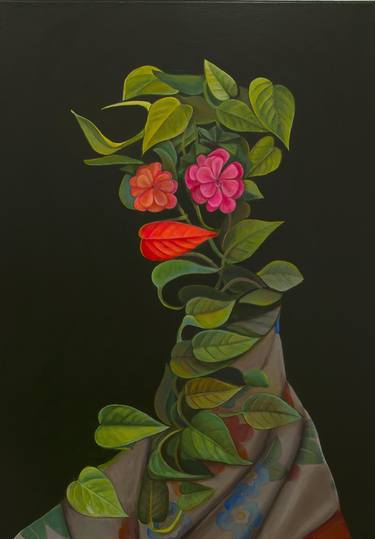 Original Surrealism Botanic Paintings by Natasha Lelenco