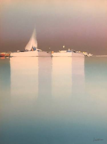 Original Modern Sailboat Printmaking by Pierre Doutreleau