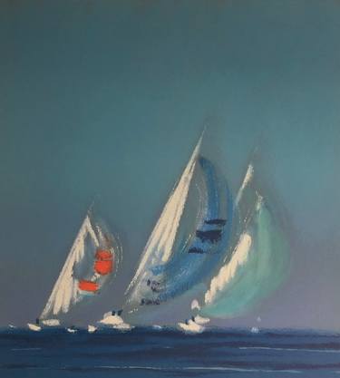 Original Sailboat Printmaking by Pierre Doutreleau