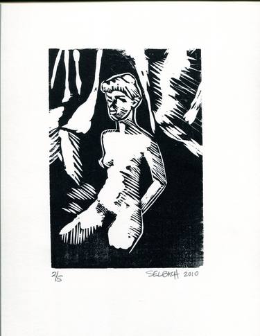 Original Expressionism Nude Printmaking by mike selbach