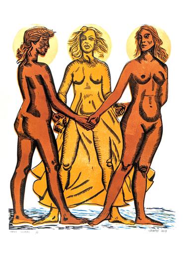 Original Expressionism Women Printmaking by Mike Selbach