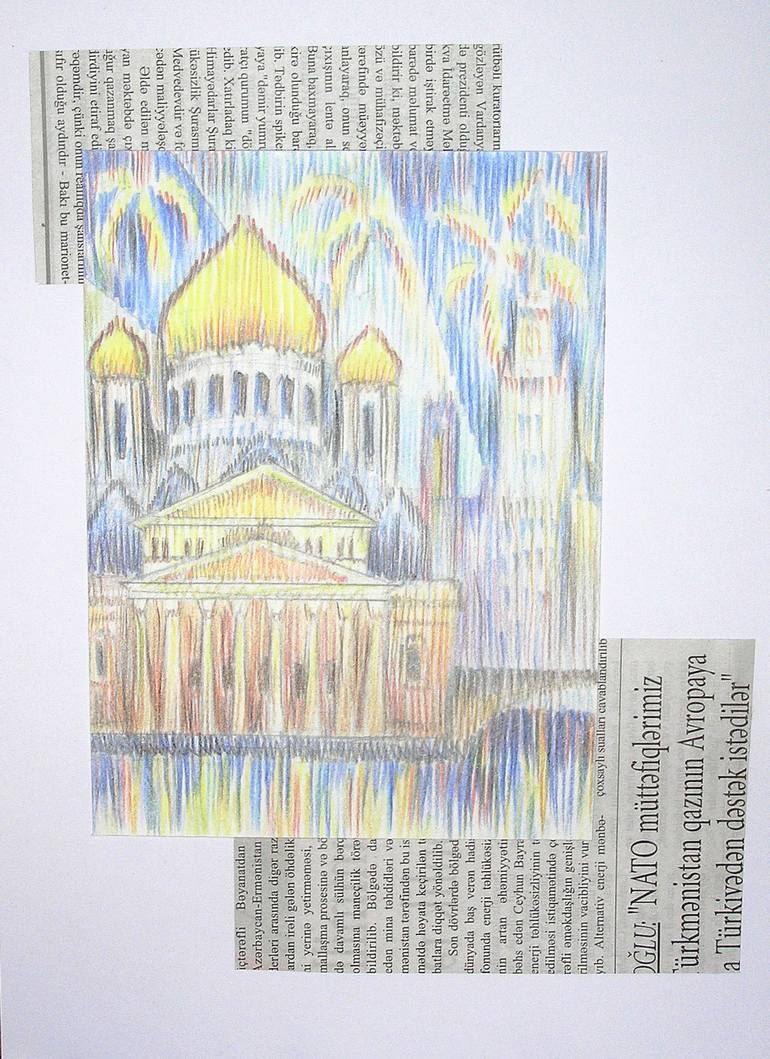 Original Abstract Cities Drawing by Evgeniia Karpacheva