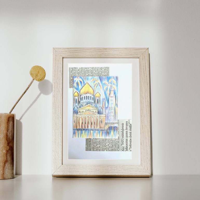 Original Abstract Cities Drawing by Evgeniia Karpacheva