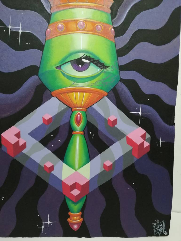 Original Surrealism Graffiti Painting by Cues Now
