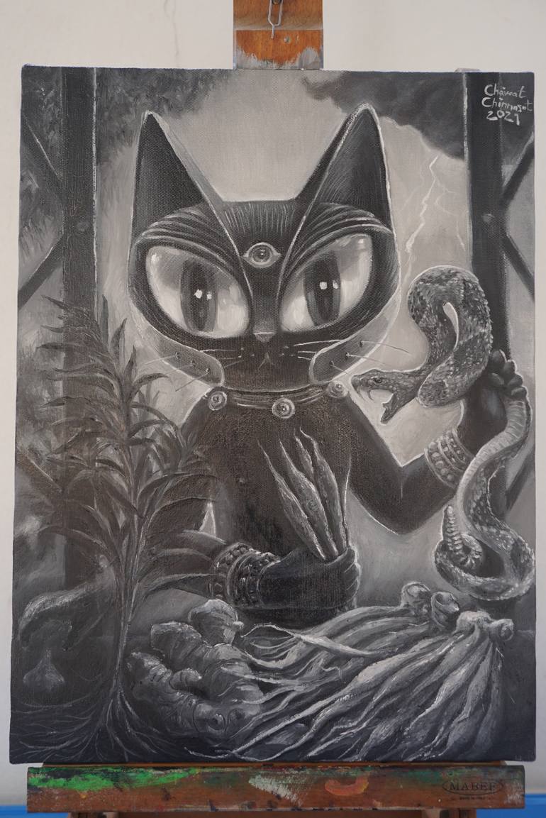 Original Conceptual Animal Painting by Chaiwat Chinnasot