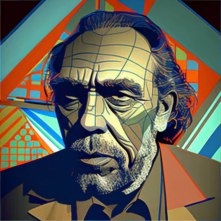 Charles Bukowski poster - artist signed