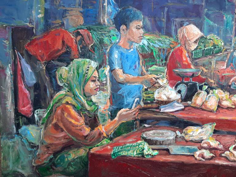 Original Impressionism Pop Culture/Celebrity Painting by Budi Pang