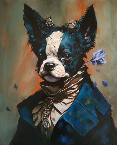 Print of Dogs Paintings by Mykola Koidan