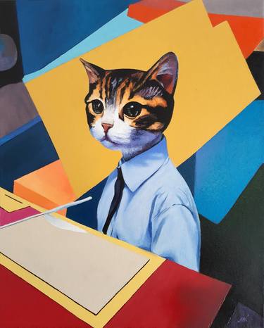 Original Portraiture Cats Paintings by Mykola Koidan