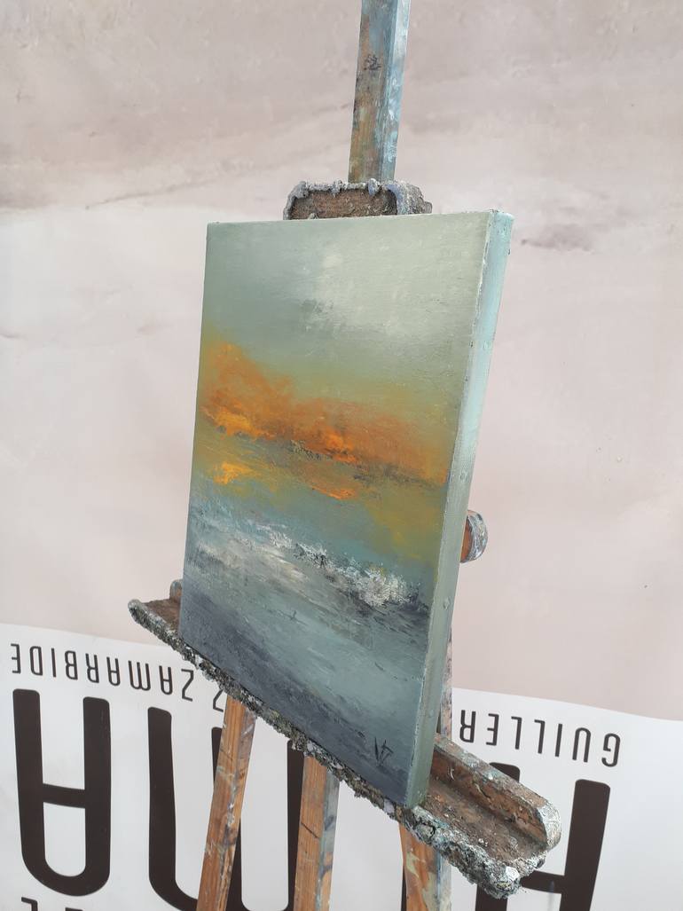 Original Minimalism Seascape Painting by Guillermo Vázquez Zamarbide