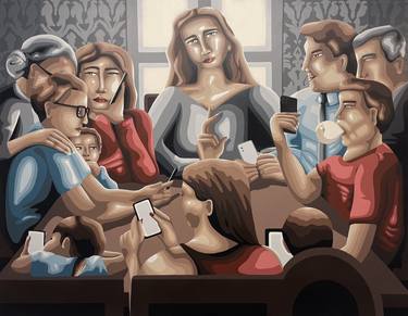 Original Figurative Family Paintings by Nina van Alphen