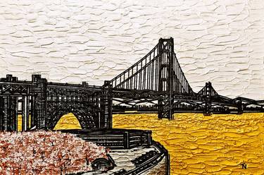 Original Abstract Architecture Mixed Media by Tina Ngo