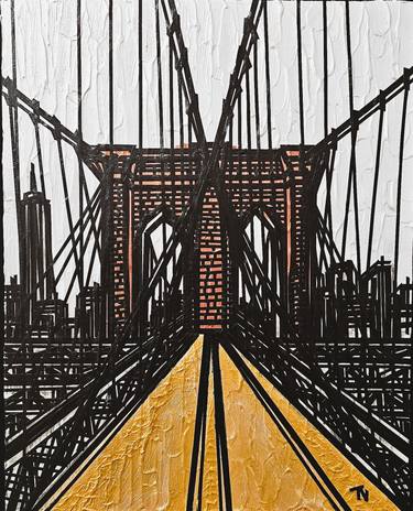 Original Abstract Architecture Mixed Media by Tina Ngo