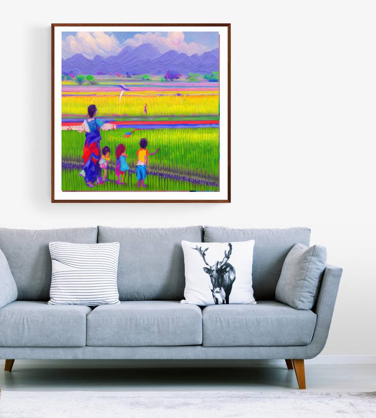Original Art Deco Children Printmaking by Flower Hana
