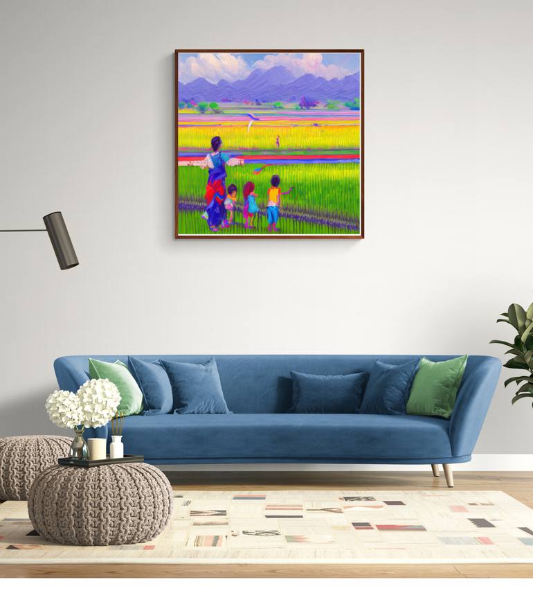 Original Art Deco Children Printmaking by Flower Hana