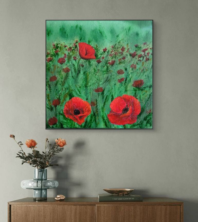 Original Impressionism Floral Painting by Diana Andrascu