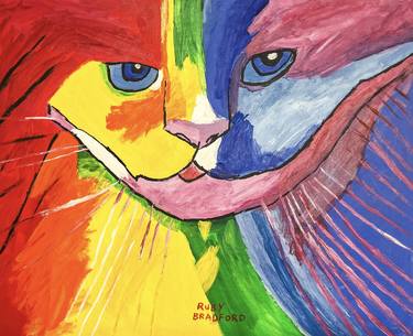 Original Expressionism Cats Paintings by Project Onward