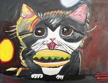 Original Expressionism Cats Paintings by Project Onward