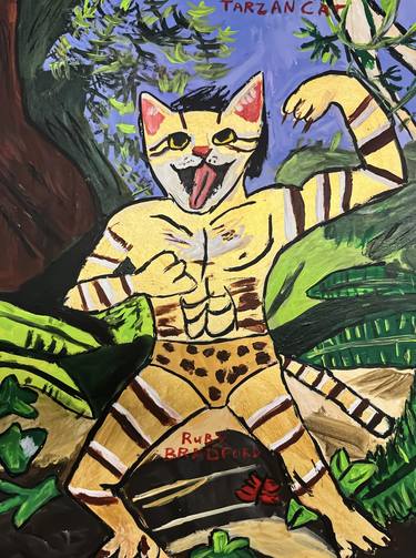 Original Expressionism Cats Paintings by Project Onward