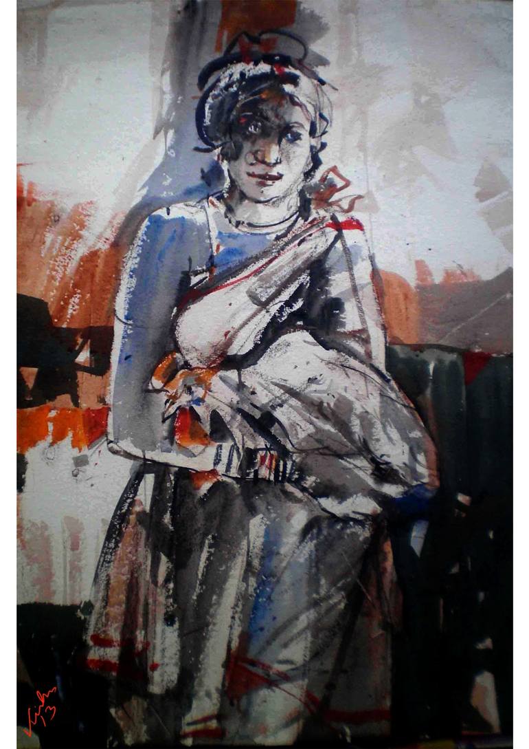Original Conceptual People Painting by Kishore Ghosh