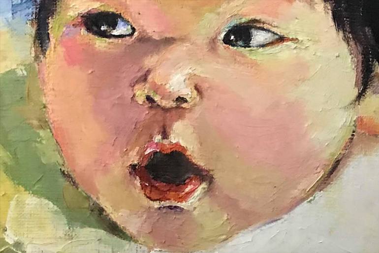 Original Portraiture Children Painting by Lan Dang