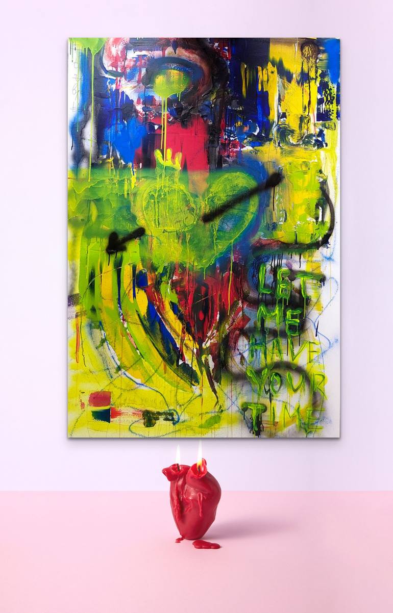 Original Abstract Expressionism Love Painting by Larysa Bauge