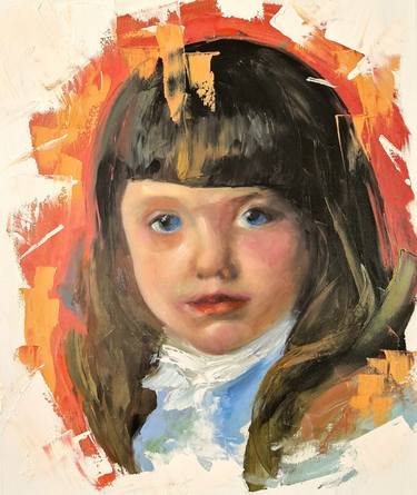 Original Impressionism Portrait Paintings by Patras Mirela