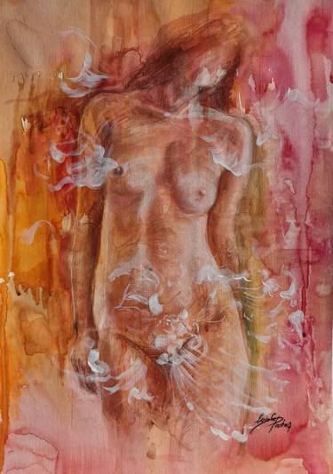 Original Contemporary Nude Drawings by Patras Mirela