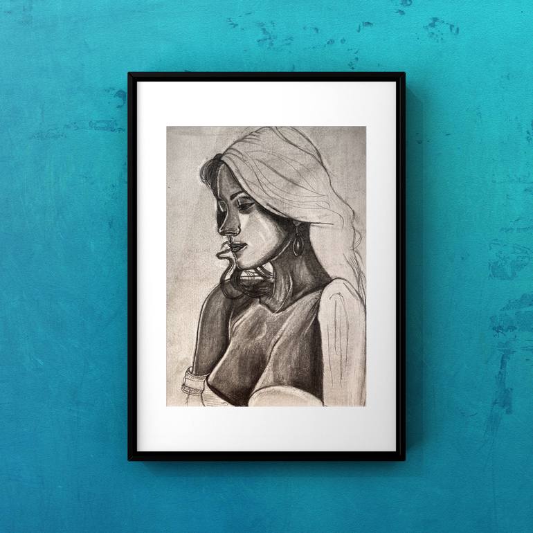 Original Art Deco People Drawing by Priyanka Guha Neogi