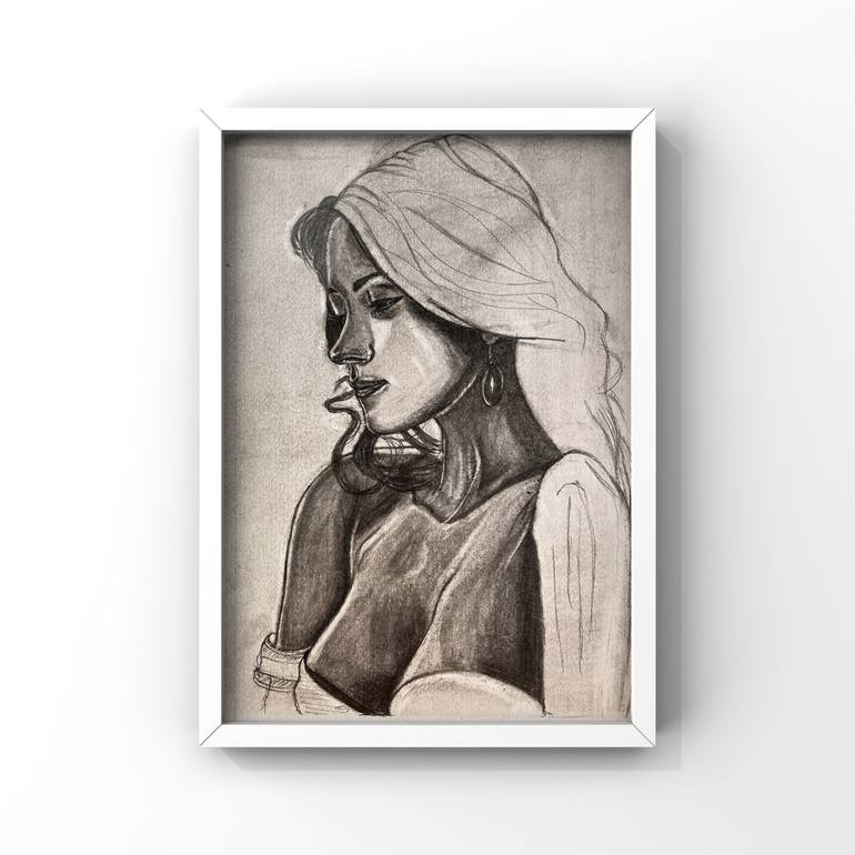 Original Art Deco People Drawing by Priyanka Guha Neogi