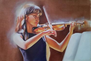 Original Impressionism Portrait Paintings by ujang ismail