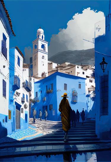 Chefchaouen the blue city - Moroccan Art thumb