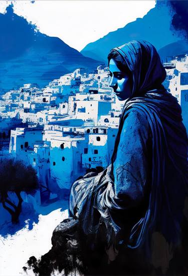 A moment of blue gaze - Moroccan art thumb