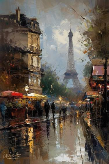 Early evening in Paris - Oil painting thumb