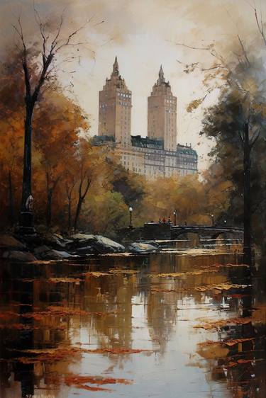 An Afternoon in central Park - Oil painting thumb