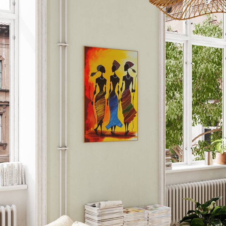 Original Abstract Expressionism People Painting by Mohammed Ziti
