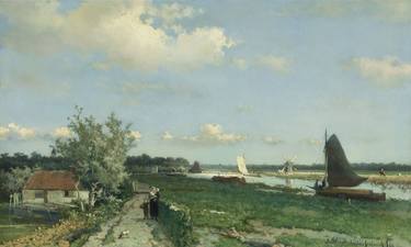 View near the Geest Bridge, by Johan Hendrik Weissenbruch, 1868 thumb