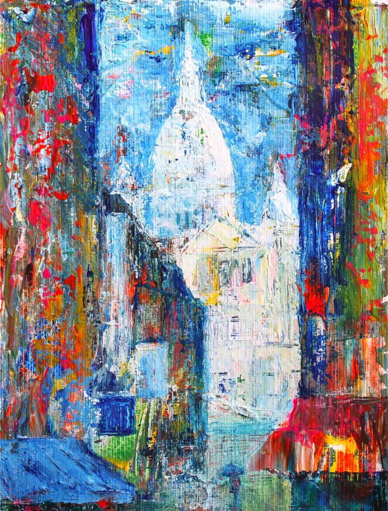 Original Abstract Cities Painting by Mohammed Ziti