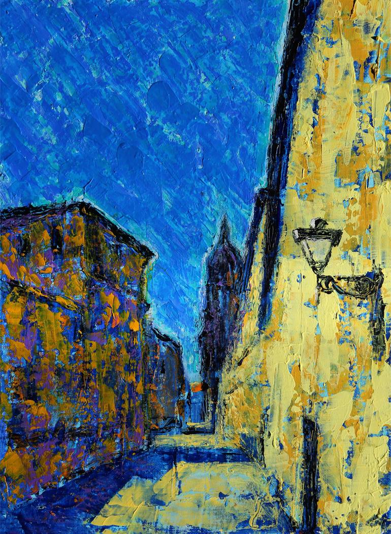 Original Abstract Architecture Painting by Mohammed Ziti