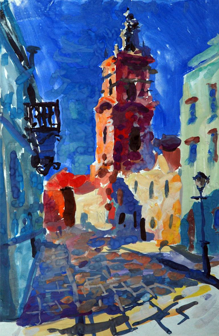 Original Abstract Cities Painting by Mohammed Ziti
