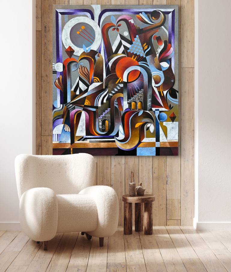 Original Art Nouveau Abstract Painting by Brek Art