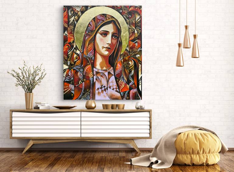Original Abstract Religion Painting by Brek Art