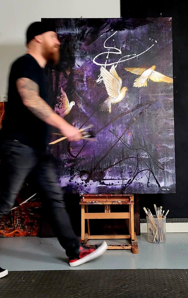 Original Abstract Animal Painting by Willem Vos